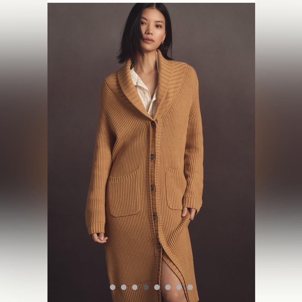 Anthropology Maeve Longline
Women’s Coatigan Sweater  Color Honey Size 2X NWOT